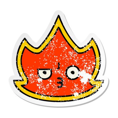 sevimli çizgi ateş sıkıntılı etiket