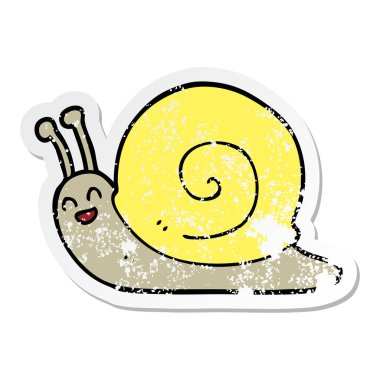 bir çizgi film salyangoz sıkıntılı etiket