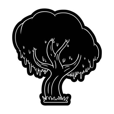 çizgi film simgesi yeşil ağaç