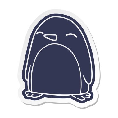 sevimli penguen çizgi film etiketi