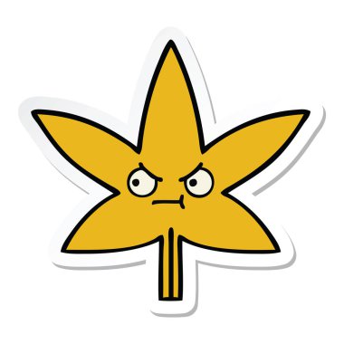 etiket sevimli çizgi sonbahar yaprak