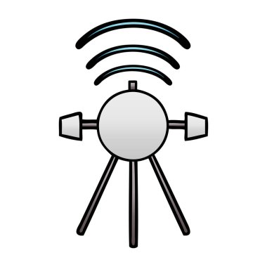 Degrade gölgeli karikatür uydu