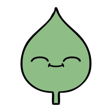 sevimli çizgi ekspresiyon yaprak