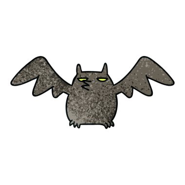 dokulu karikatür bir gece yarasadan doodle