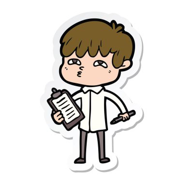 bir çizgi film meraklı adam etiketi