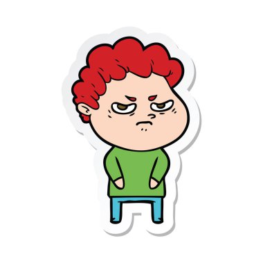 bir çizgi film kızgın adam etiketi