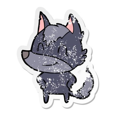 bir dostu karikatür kurt sıkıntılı etiket