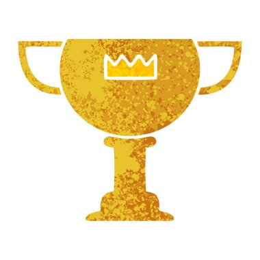 Retro illüstrasyon tarzı çizgi film Altın Kupası