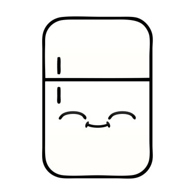 bir buzdolabı dondurucu degrade gölgeli karikatür