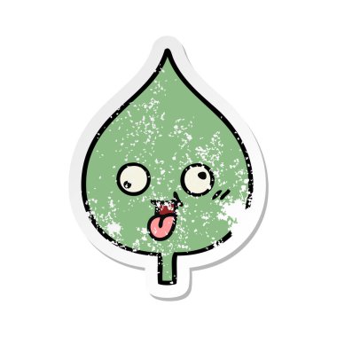 sevimli çizgi ekspresiyon yaprak sıkıntılı etiket