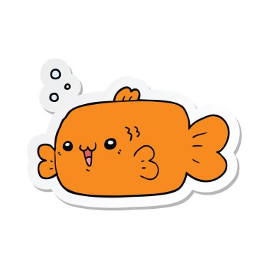 etiket bir çizgi film balık