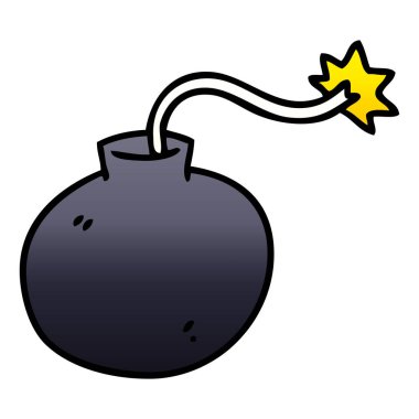 ilginç degrade gölgeli çizgi film bomba