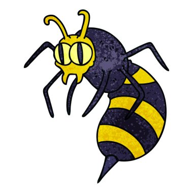 ilginç el çizilmiş karikatür yaban arısı