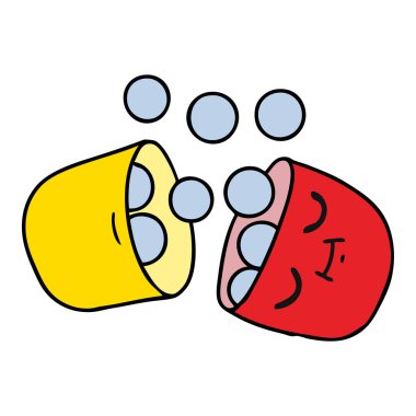 gülümseyen bir hap, çizgi film