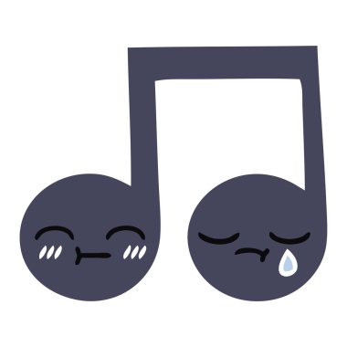 düz renk retro çizgi film müzik notası