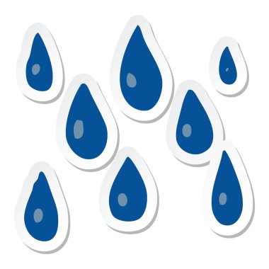 bir çizgi film yağmur damlaları etiket