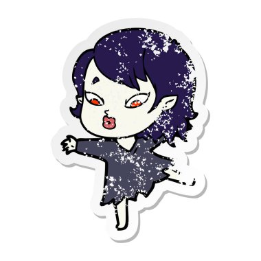 sevimli çizgi vampir kız sıkıntılı etiket
