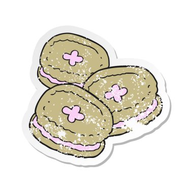 Retro sıkıntılı etiket bir karikatür bisküvi