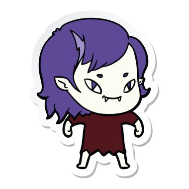 bir çizgi film dostu vampir kız etiketi