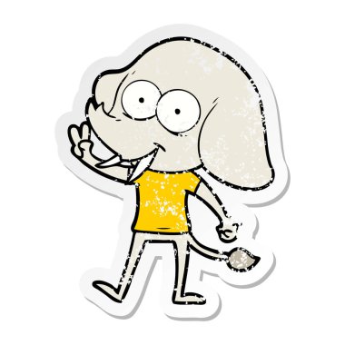 mutlu çizgi film fil sıkıntılı etiket