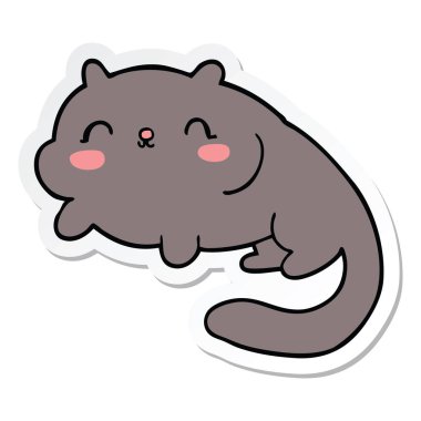 etiket bir karikatür kedi