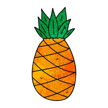 ilginç el karikatür ananas çekilmiş