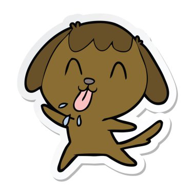 sevimli çizgi köpek etiket