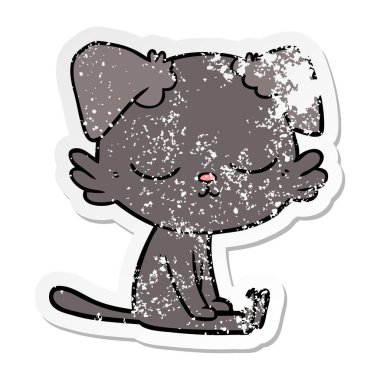 sevimli çizgi köpeklerin sıkıntılı etiket