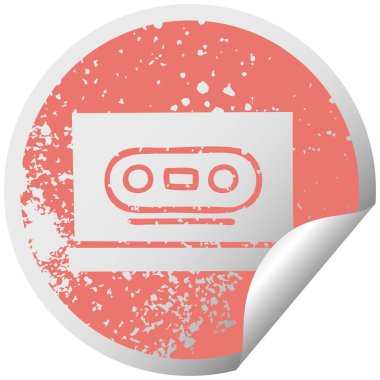 sıkıntılı dairesel peeling etiket sembolü retro kaset