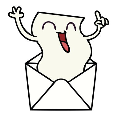 el çekilmiş ilginç karikatür mutlu mektup