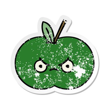 sevimli çizgi sulu elma sıkıntılı etiket