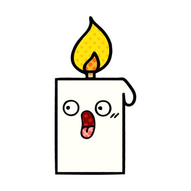 yanan bir mum, çizgi roman tarzı çizgi film