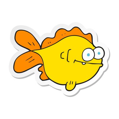 etiket bir çizgi film balık