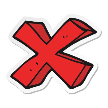 bir çizgi film negatif x simgesi etiket