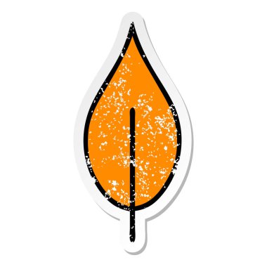 sevimli çizgi sonbahar yaprak sıkıntılı etiket