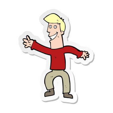 etiket dans mutlu bir çizgi film adamın