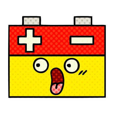 çizgi roman tarzı karikatür bir akü