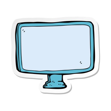 etiket bir karikatür bilgisayar ekranın