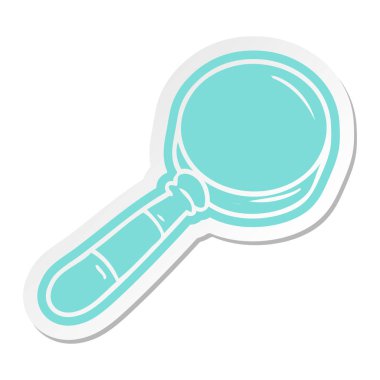 çizgi film etiketi bir büyüteç