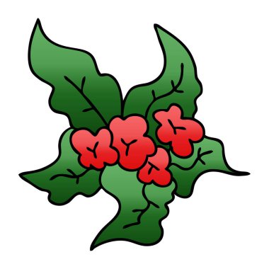 ilginç degrade gölgeli karikatür Noel çiçek