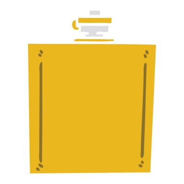 ilginç el çizilmiş karikatür hip flask