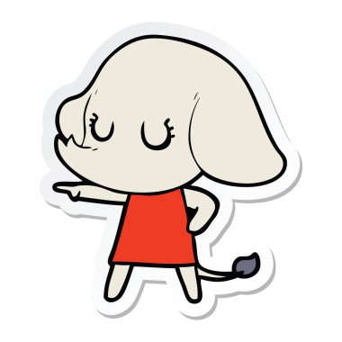 etiket sevimli çizgi fil