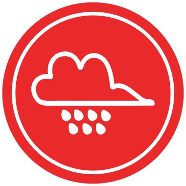 yağmur bulutu dairesel simgesi simgesi