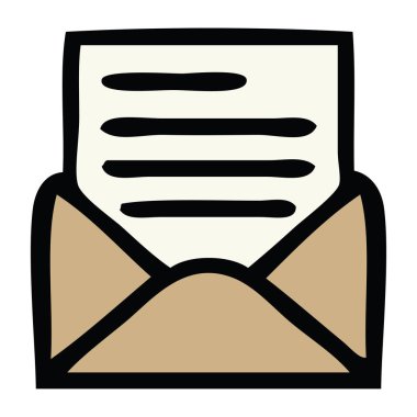 sevimli çizgi mektup ve zarf