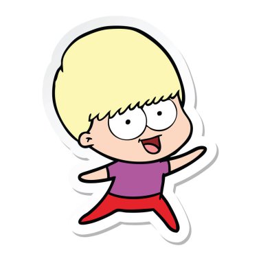 bir mutlu çizgi film çocuk etiket