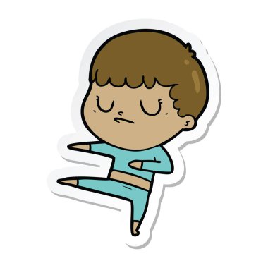 bir çizgi film huysuz çocuğun etiket