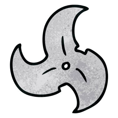 dokulu karikatür doodle tek bir Ninja yıldızı atma