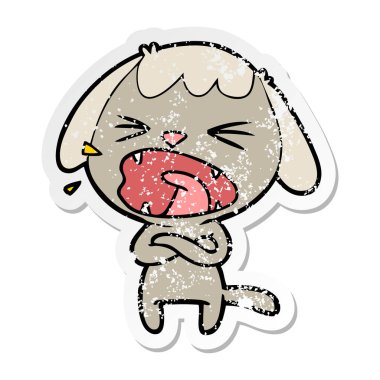 sevimli çizgi köpeklerin sıkıntılı etiket