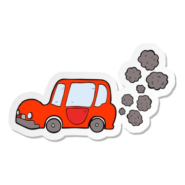 bir çizgi film Araba Sticker