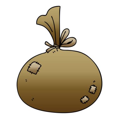 Degrade gölgeli ilginç karikatür çuval